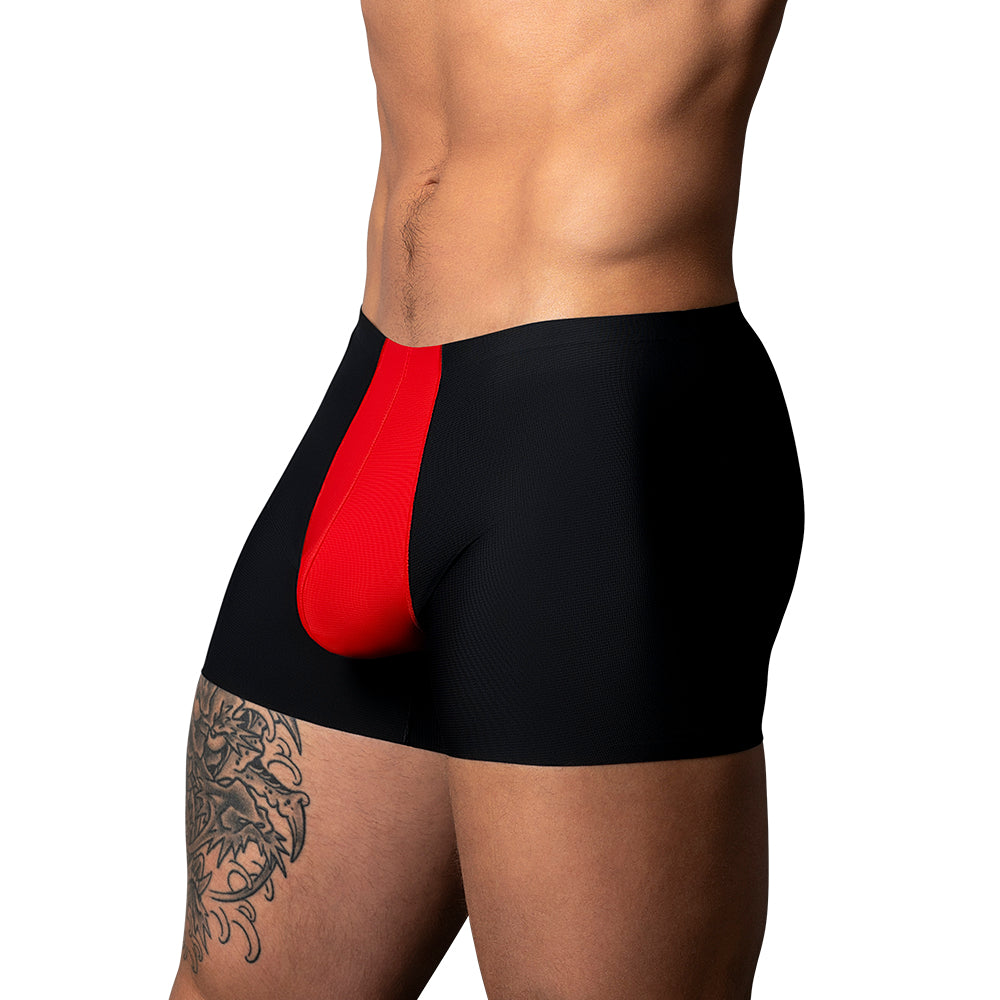 Male Power Hot Mesh Pouch Short Black/Red S