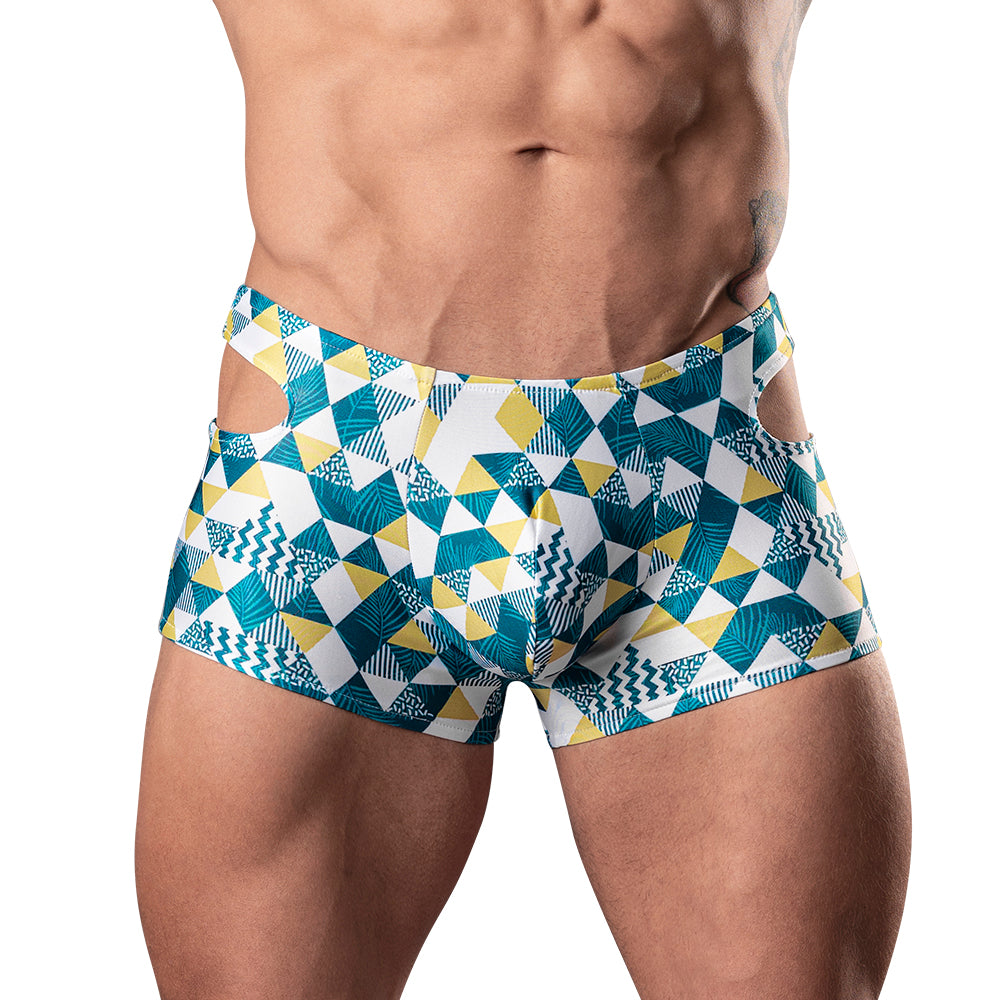 Male Power Cut It Out! Cutout Mini Short Blue/White S