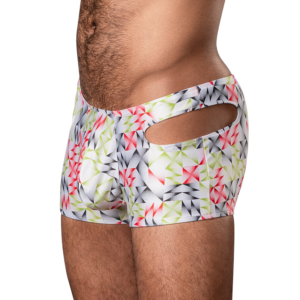 Male Power Cut It Out! Cutout Mini Short Red/Black S