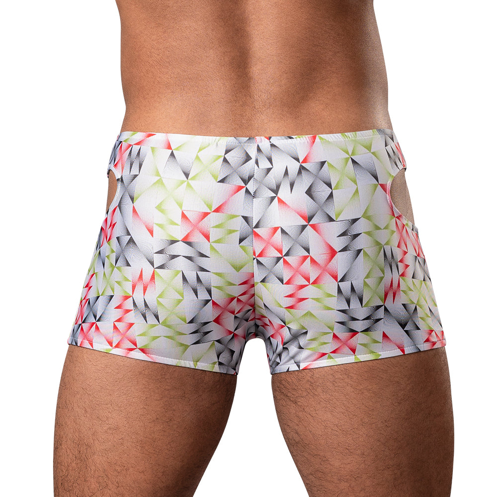 Male Power Cut It Out! Cutout Mini Short Red/Black XL