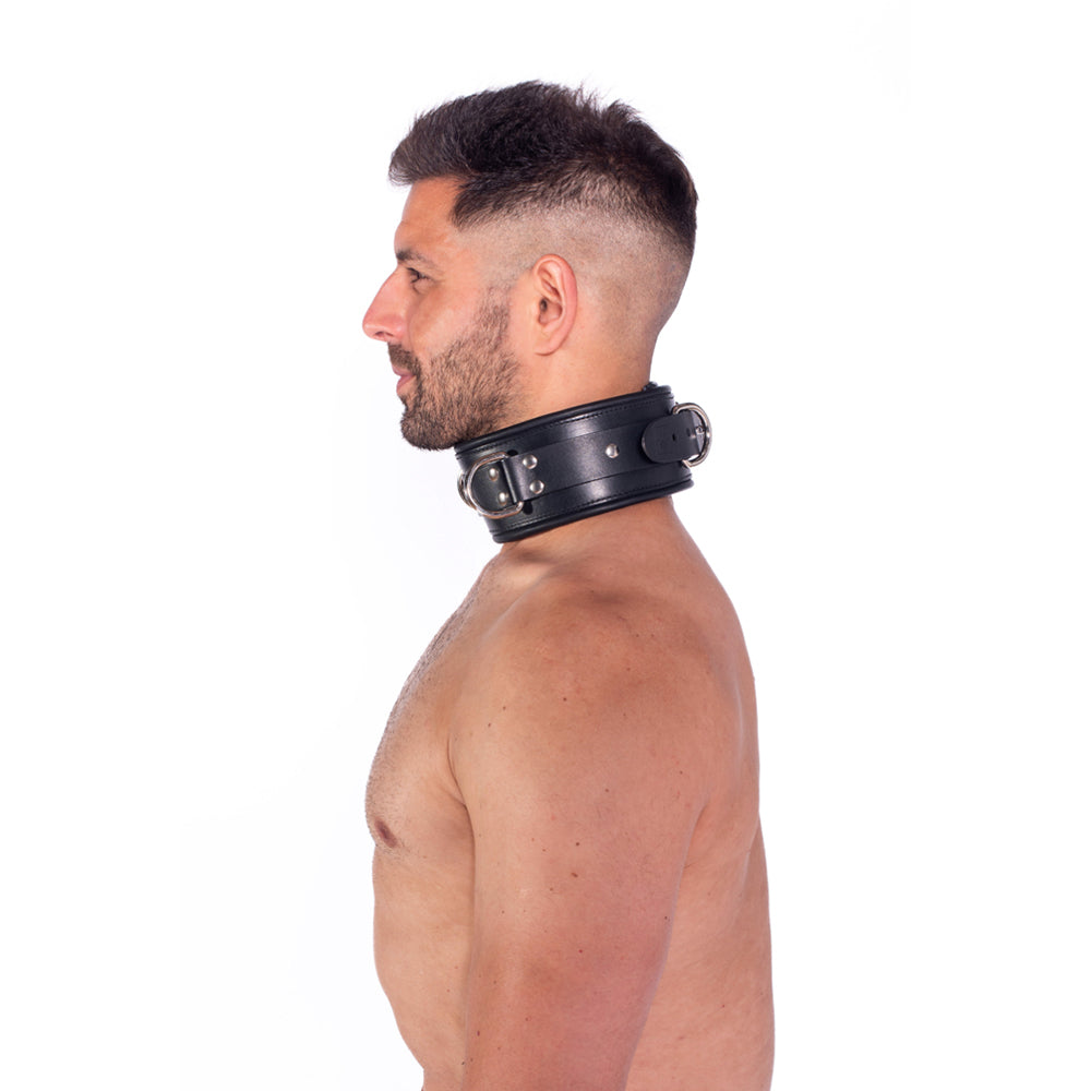 Prowler RED Leather Lockable Collar S/M