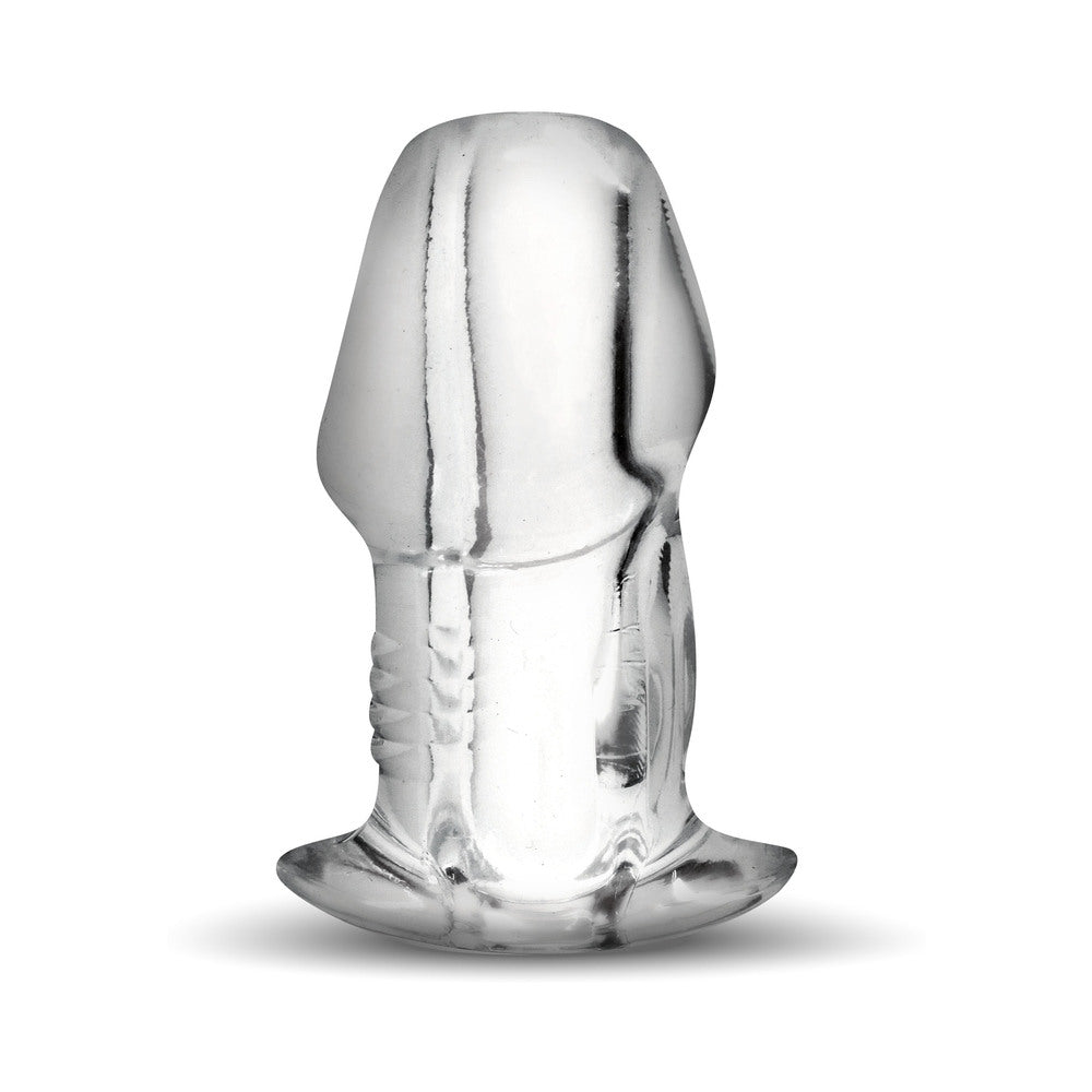 Master Series Dicked Clear Hollow Anal Plug Large