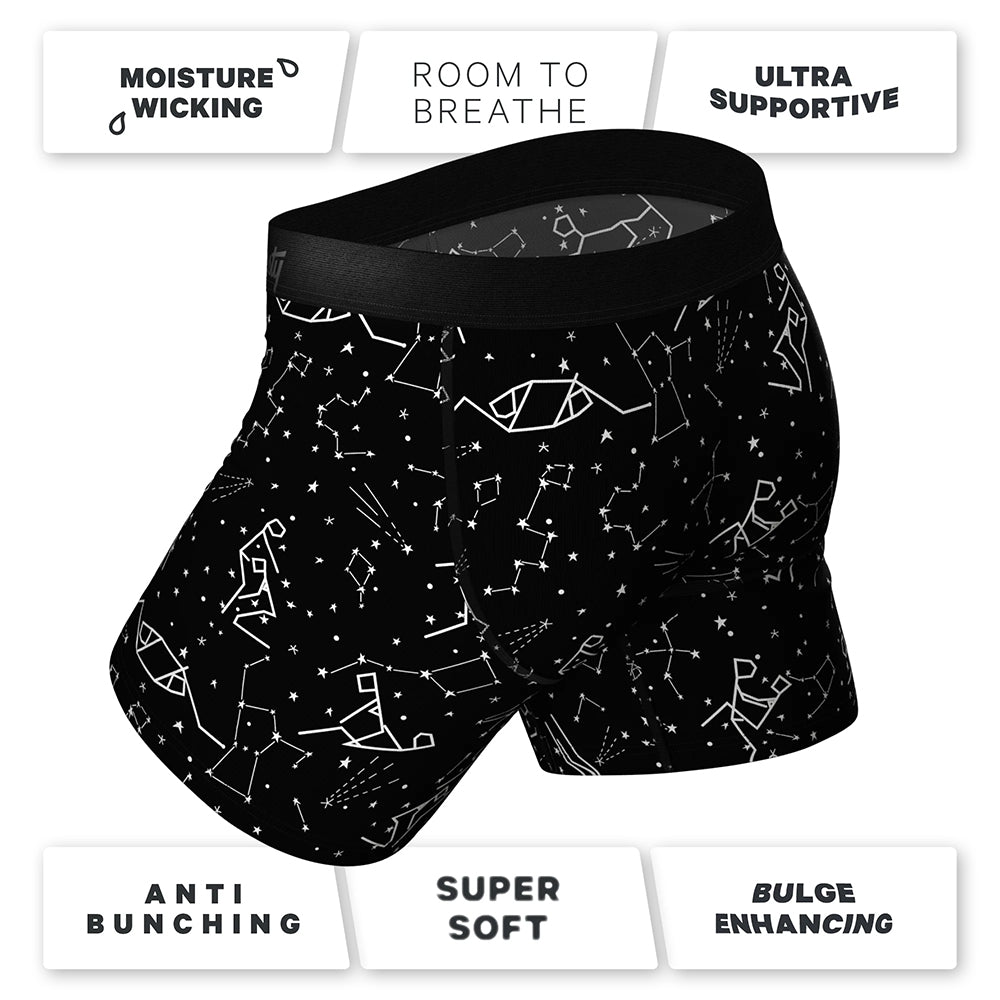 Shinesty The Big Bang Glow-in-the-Dark Constellation Ball Hammock Pouch Underwear with Fly 2XL