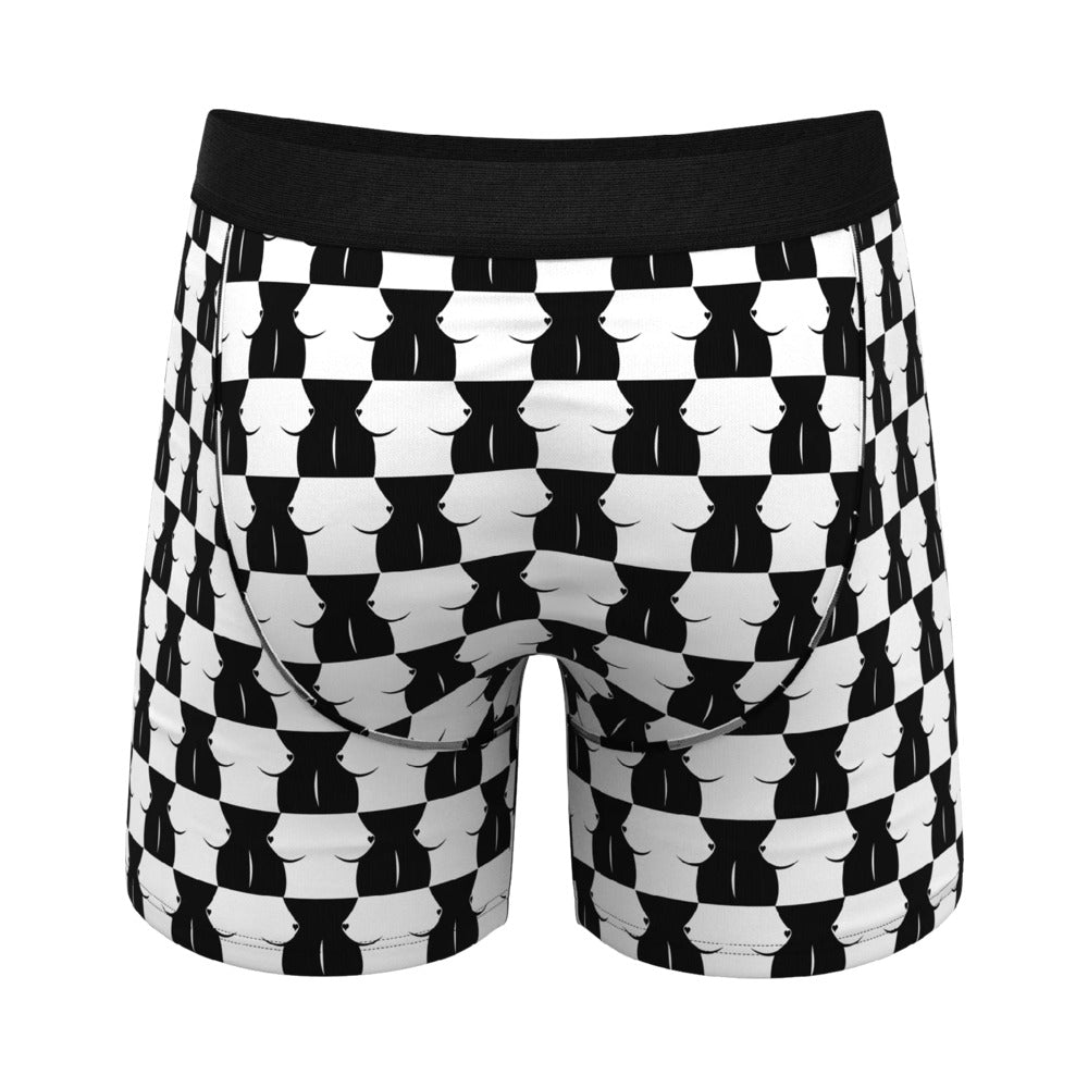 Shinesty The Chest Mate Checkered Ball Hammock Pouch Underwear with Fly M