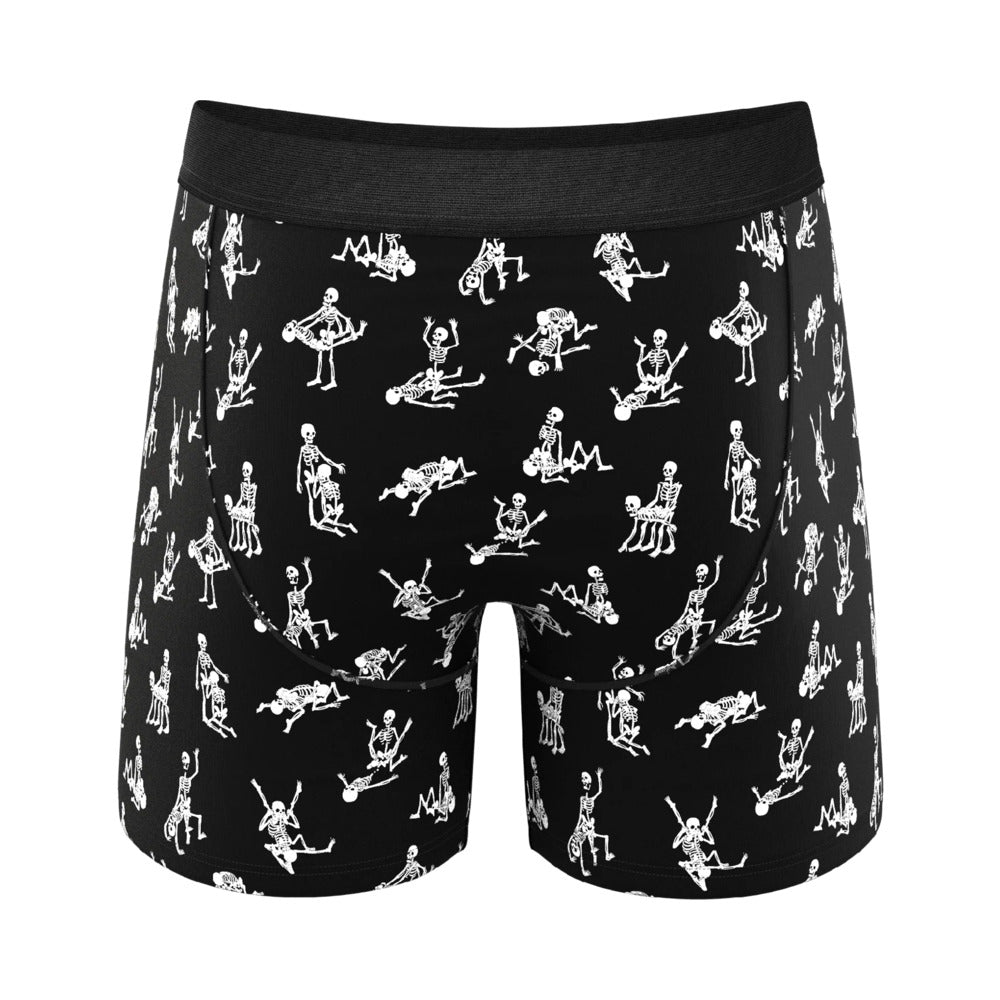 Shinesty The Bare Back Bones Glow-in-the-Dark Skeletons Ball Hammock Pouch Underwear with Fly L