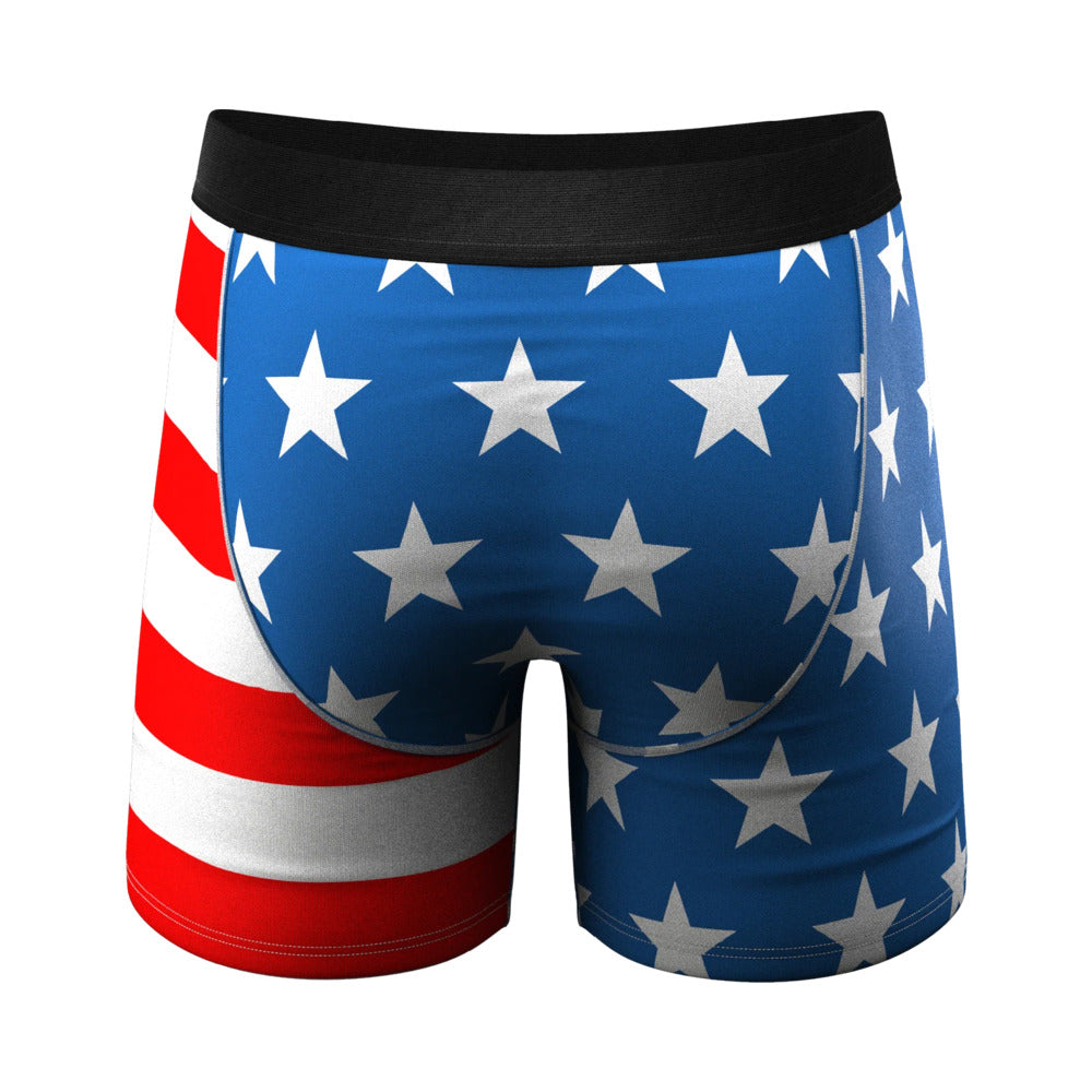 Shinesty The Mascot American Flag Ball Hammock Pouch Underwear with Fly M