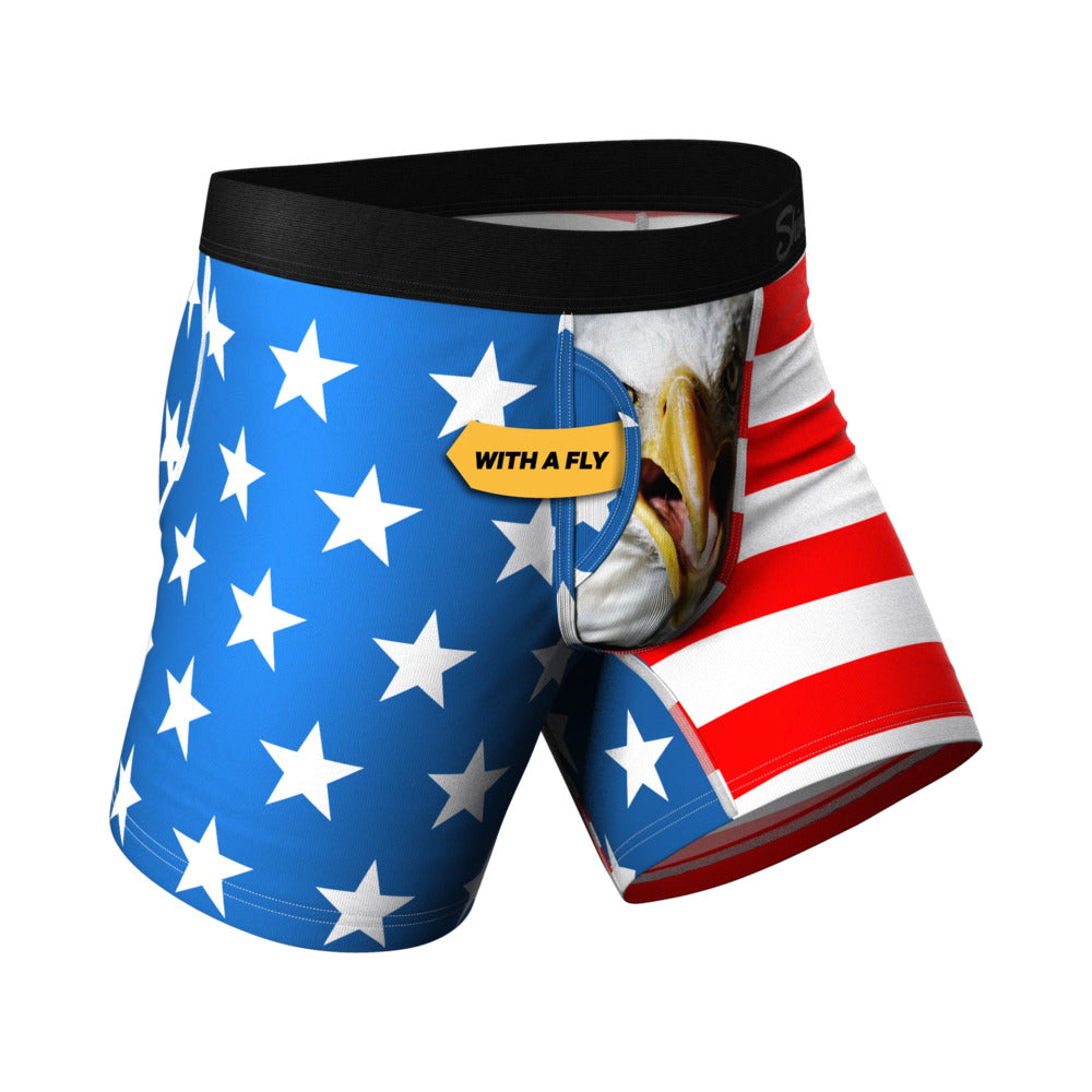Shinesty The Mascot American Flag Ball Hammock Pouch Underwear with Fly 2XL