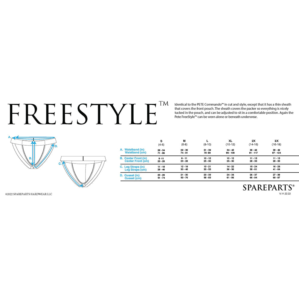SpareParts Pete Freestyle Nylon Packing Jock Black Size 3XL