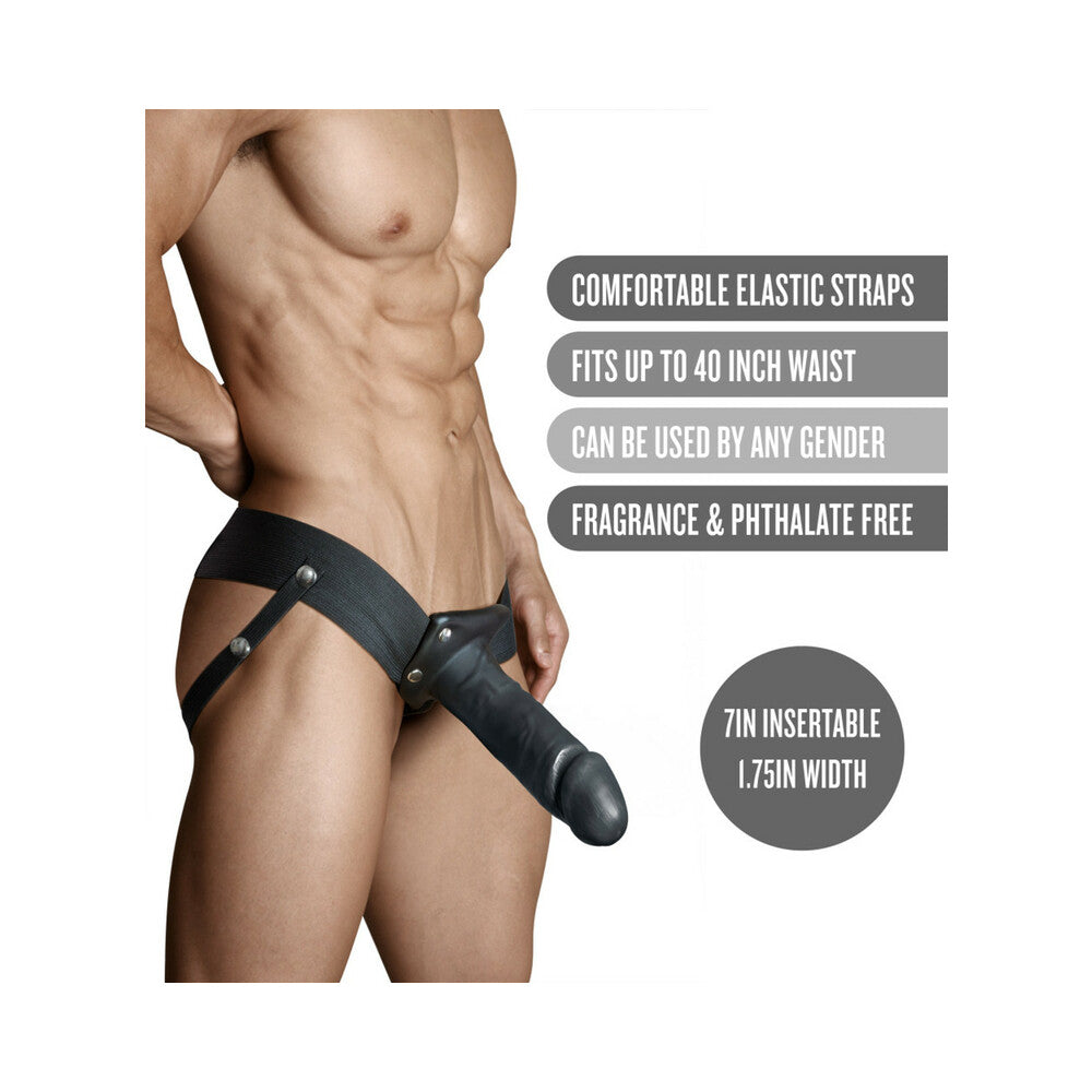 Dr. Skin 7 in. Hollow Strap On Black