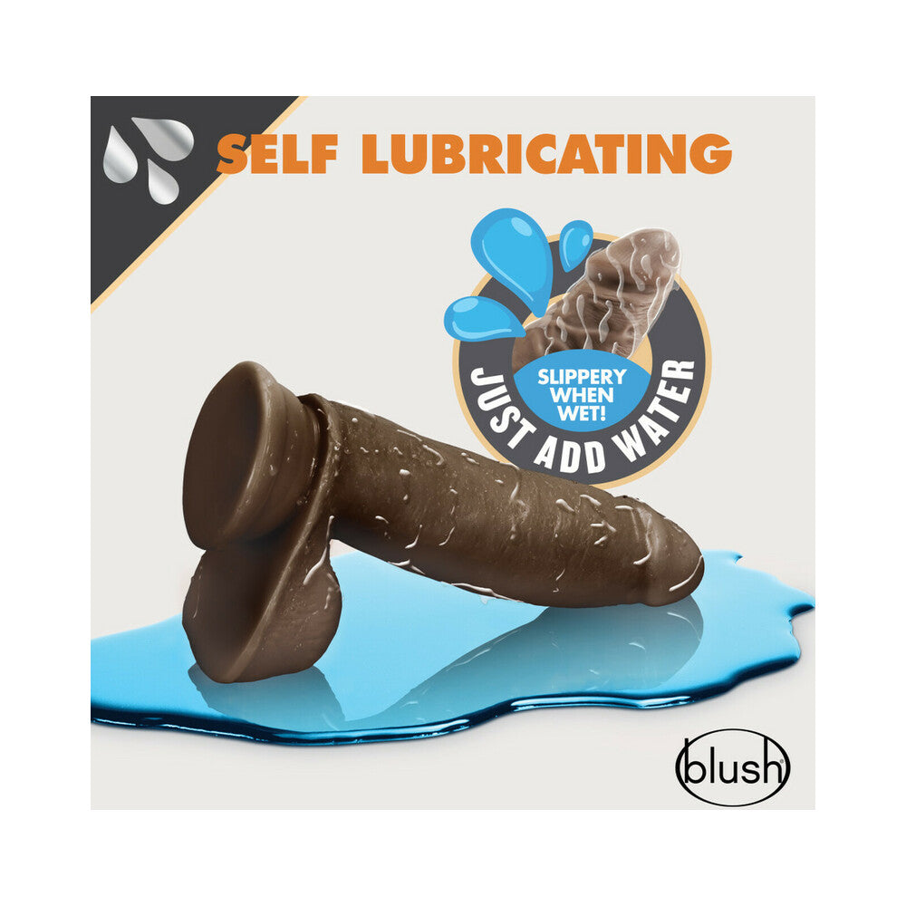 Dr. Skin Glide Realistic 7 in. Self-Lubricating Dildo with Balls Brown