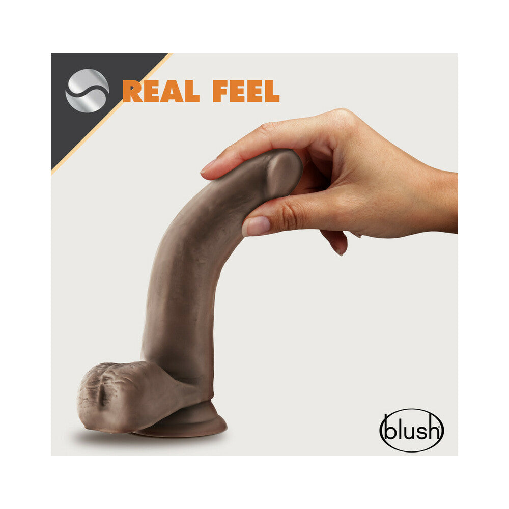 Dr. Skin Glide Realistic 7 in. Self-Lubricating Dildo with Balls Brown