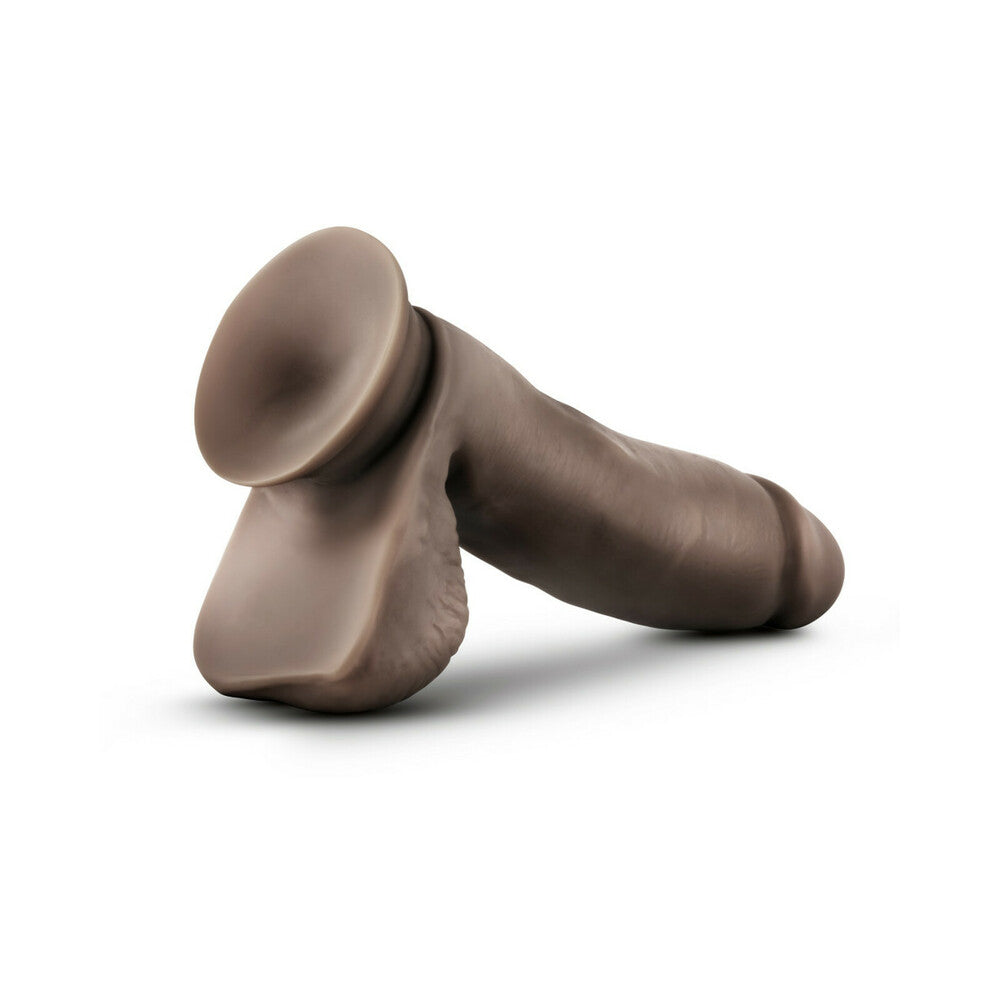 Dr. Skin Glide Realistic 7 in. Self-Lubricating Dildo with Balls Brown