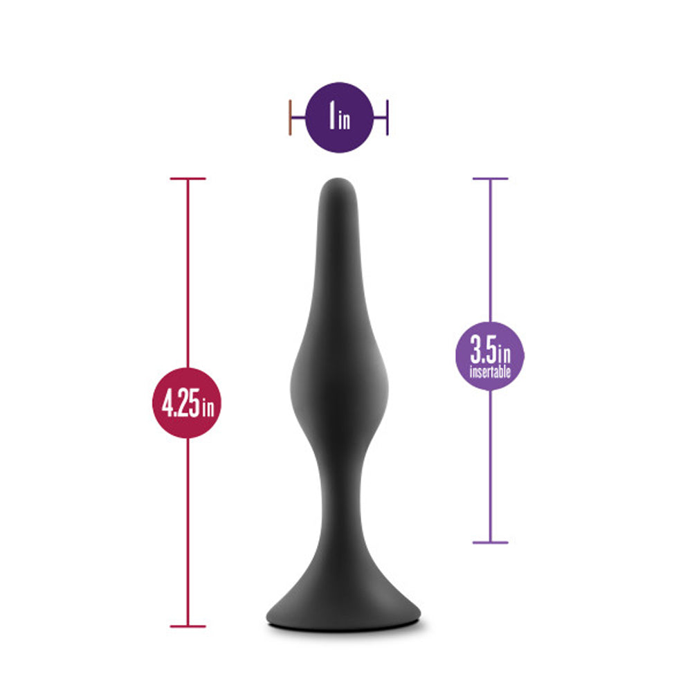 Anal Adventures Platinum Silicone Beginner Plug Medium Black