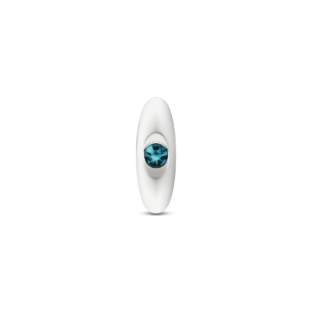 Silver Anchor Buttplug Kit - Clear Iridescent/teal