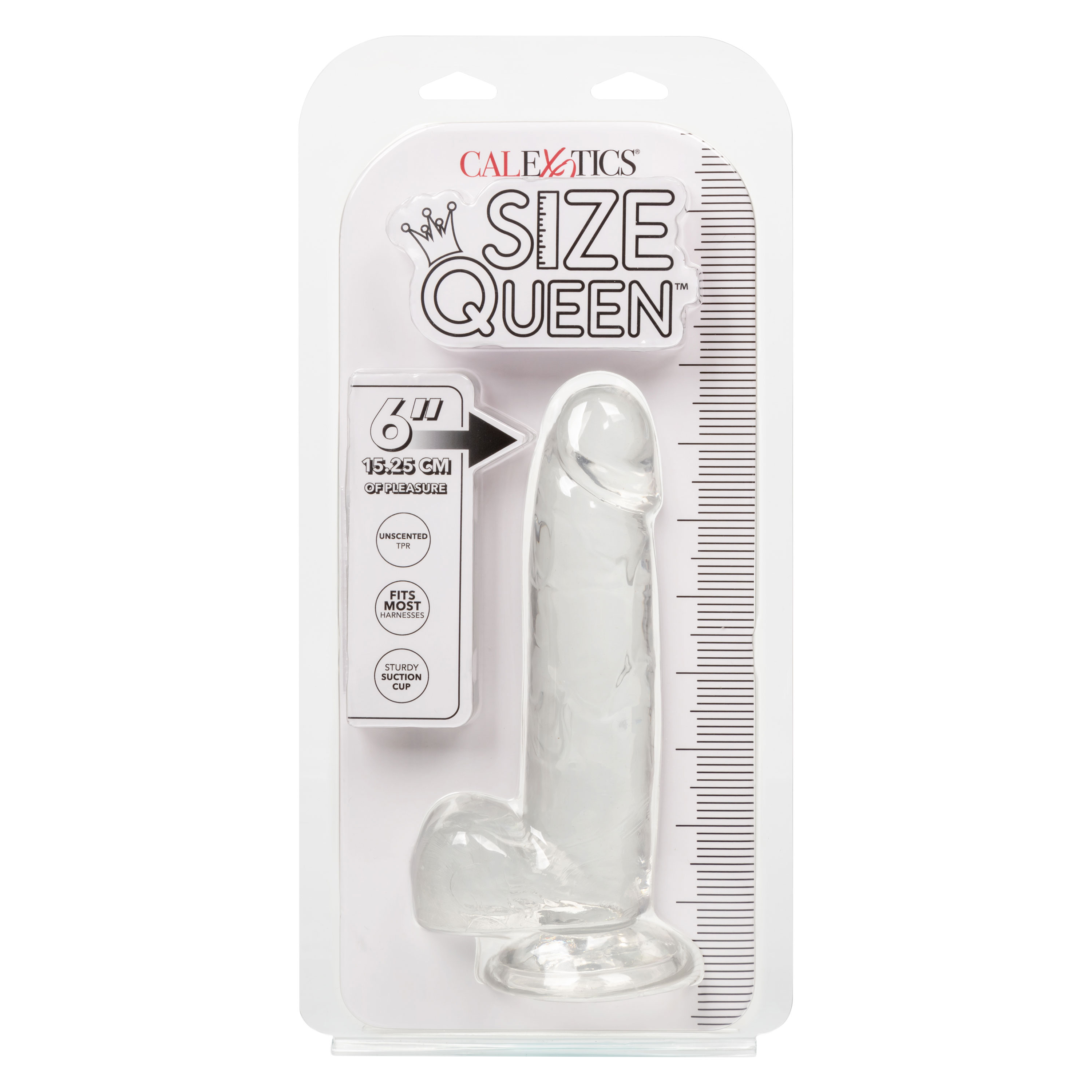Size Queen 6 inch/15.25 Cm - Clear