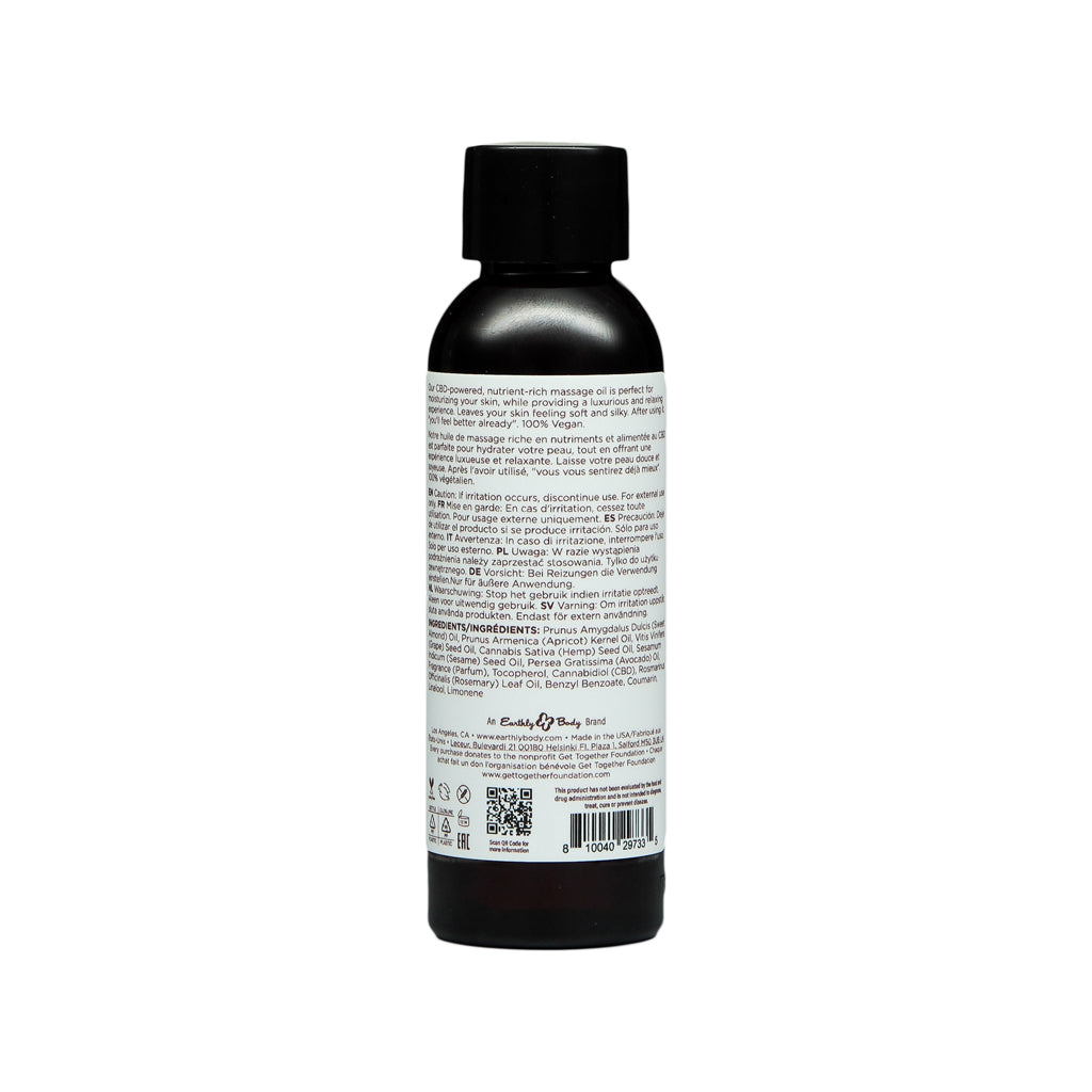 Earthly Body Hemp Seed CBD Relaxing Massage and Body Oil Lavender 2 oz.