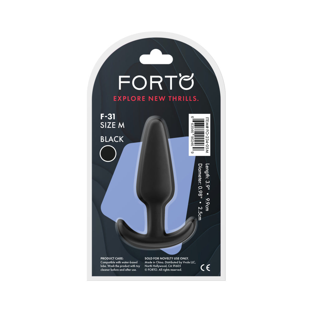 Forto F-31 Silicone Anal Plug Medium Black