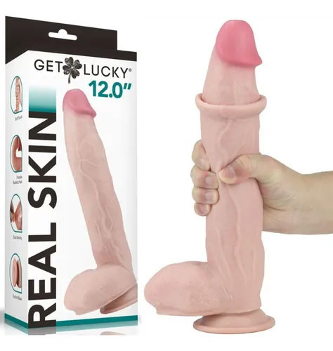 Real Skin 12 Dual Layer Dildo - Beige