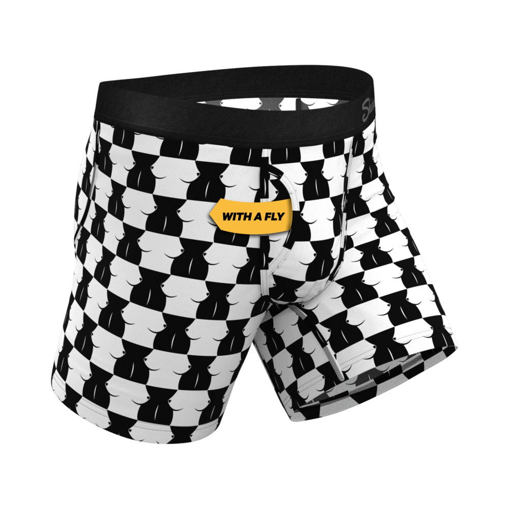 Shinesty The Chest Mate Checkered Ball Hammock Pouch Underwear with Fly 2XL
