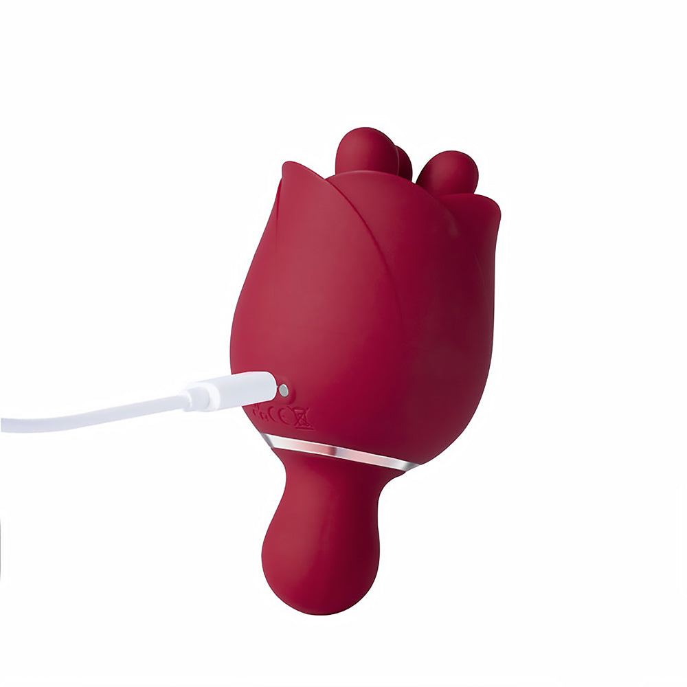 Honey Play Box Rosewyn Rotating Rose Vibrator and Pinpoint Stimulator Red