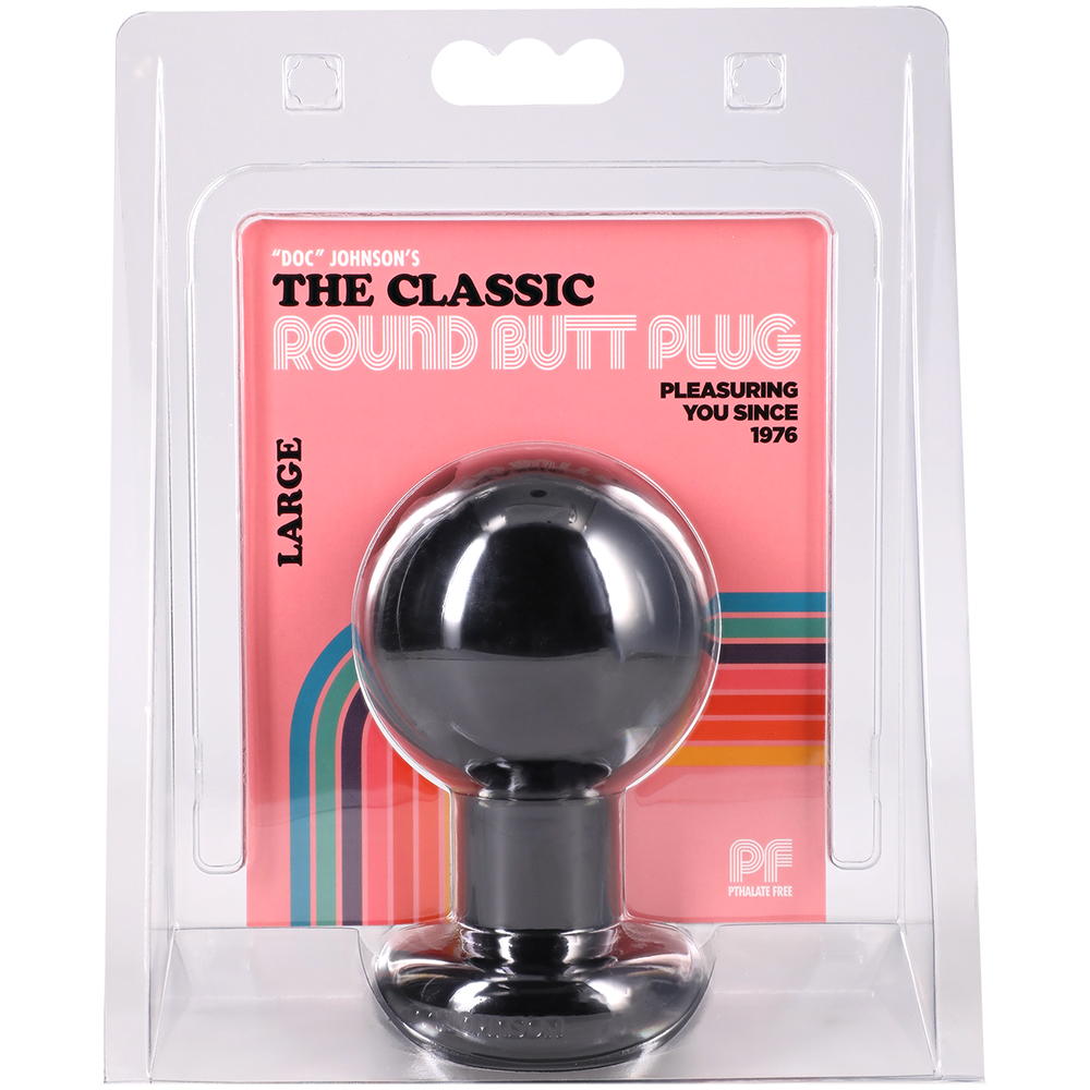 The Classic Round Butt Plug Large Black