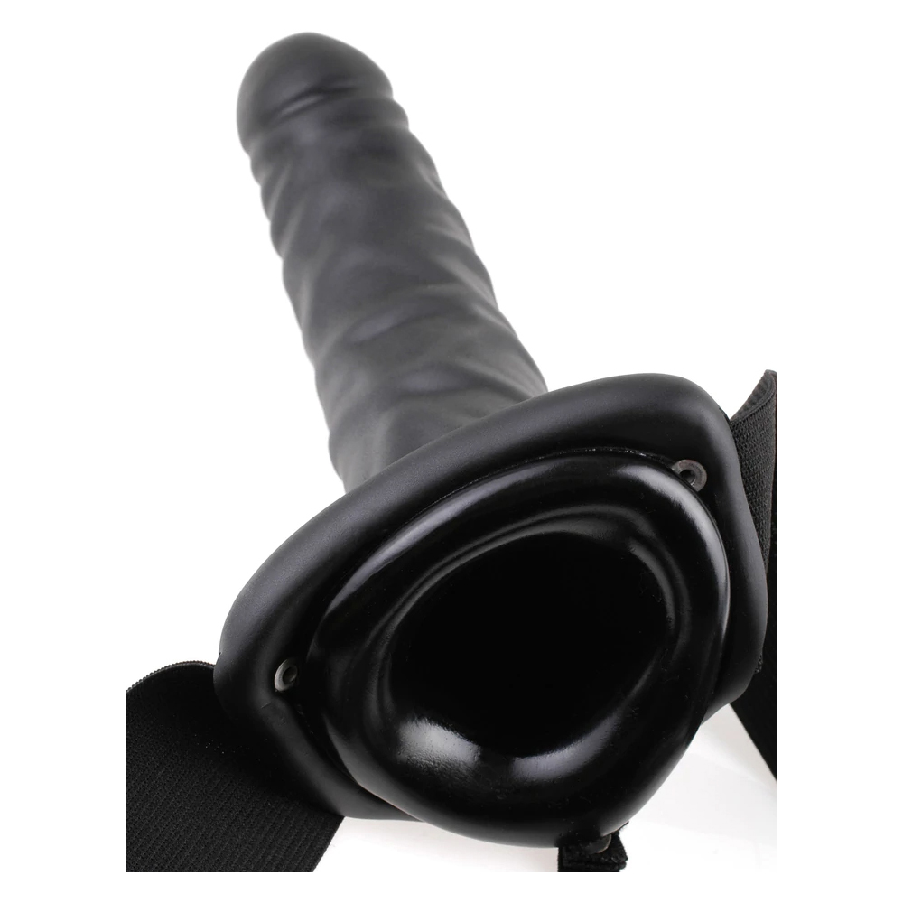 Fetish Fantasy Series 8" Vibrating Hollow Strap-On Black