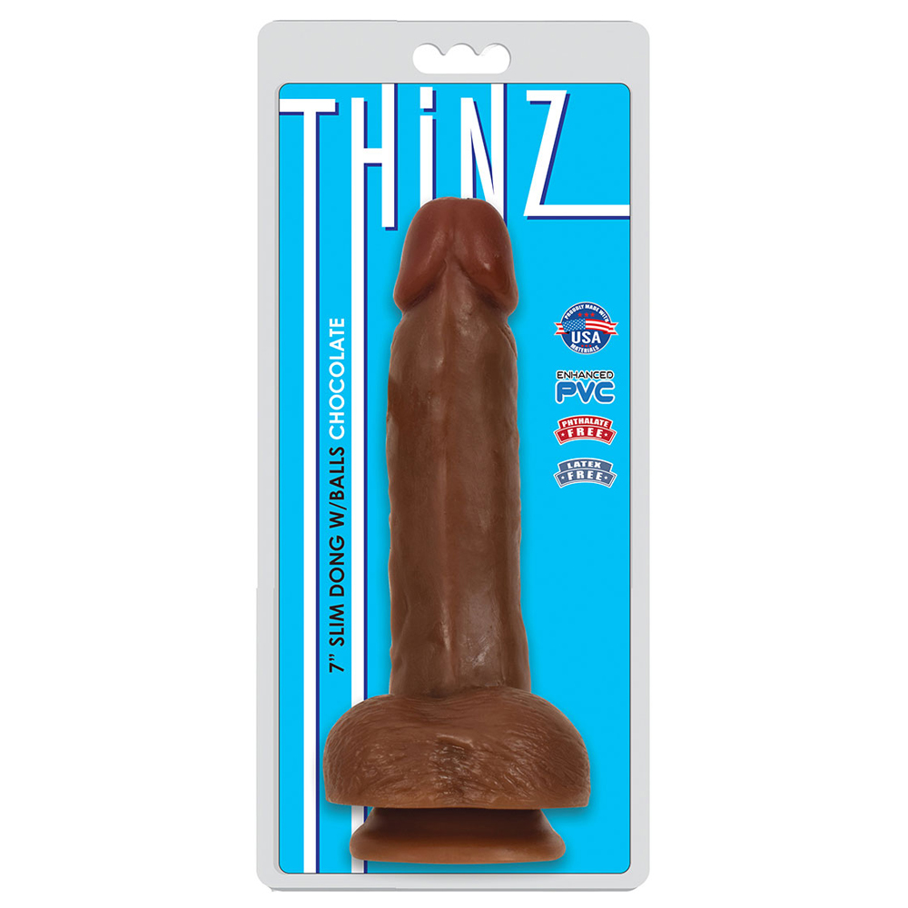 Thinz 7" Slim Dong With Balls Chocolate