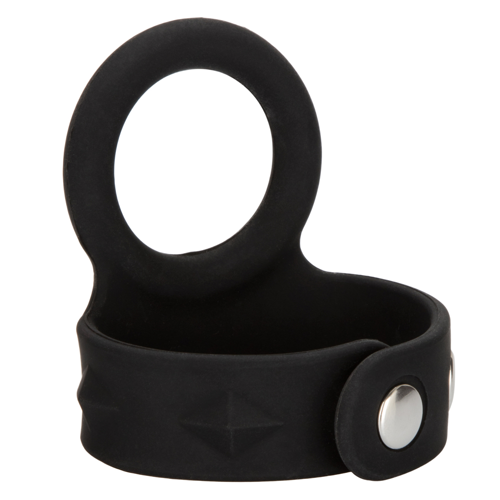 Silicone Tri-Snap Scrotum Support Ring Medium Black