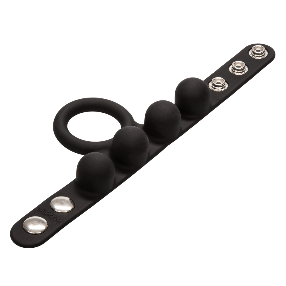 Silicone Medium Weighted C-Ring Ball Stretcher Black