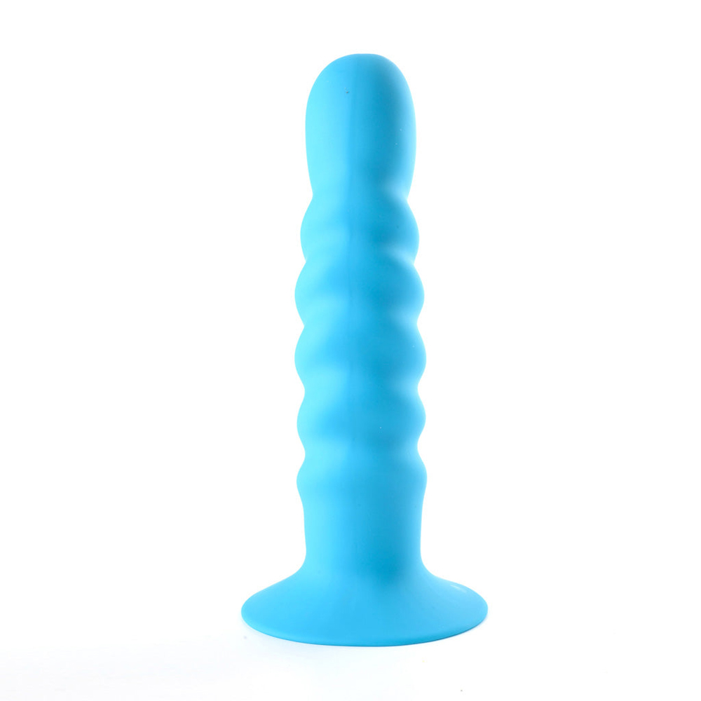 Kendall Silicone Non-Vibrating Dong Swirled Satin Finish Neon Blue
