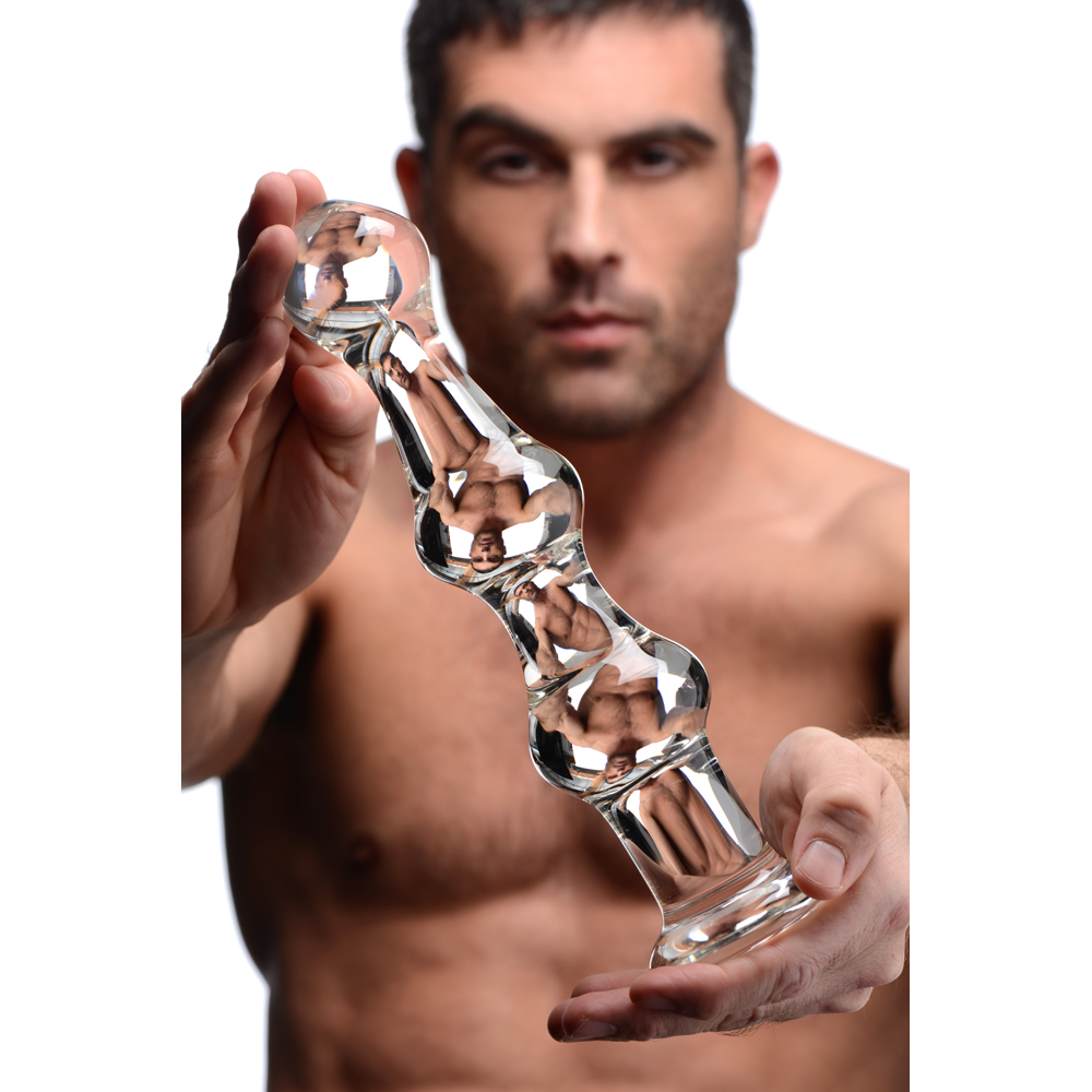 Master Series Mammoth 3 Bumps Glass Dildo