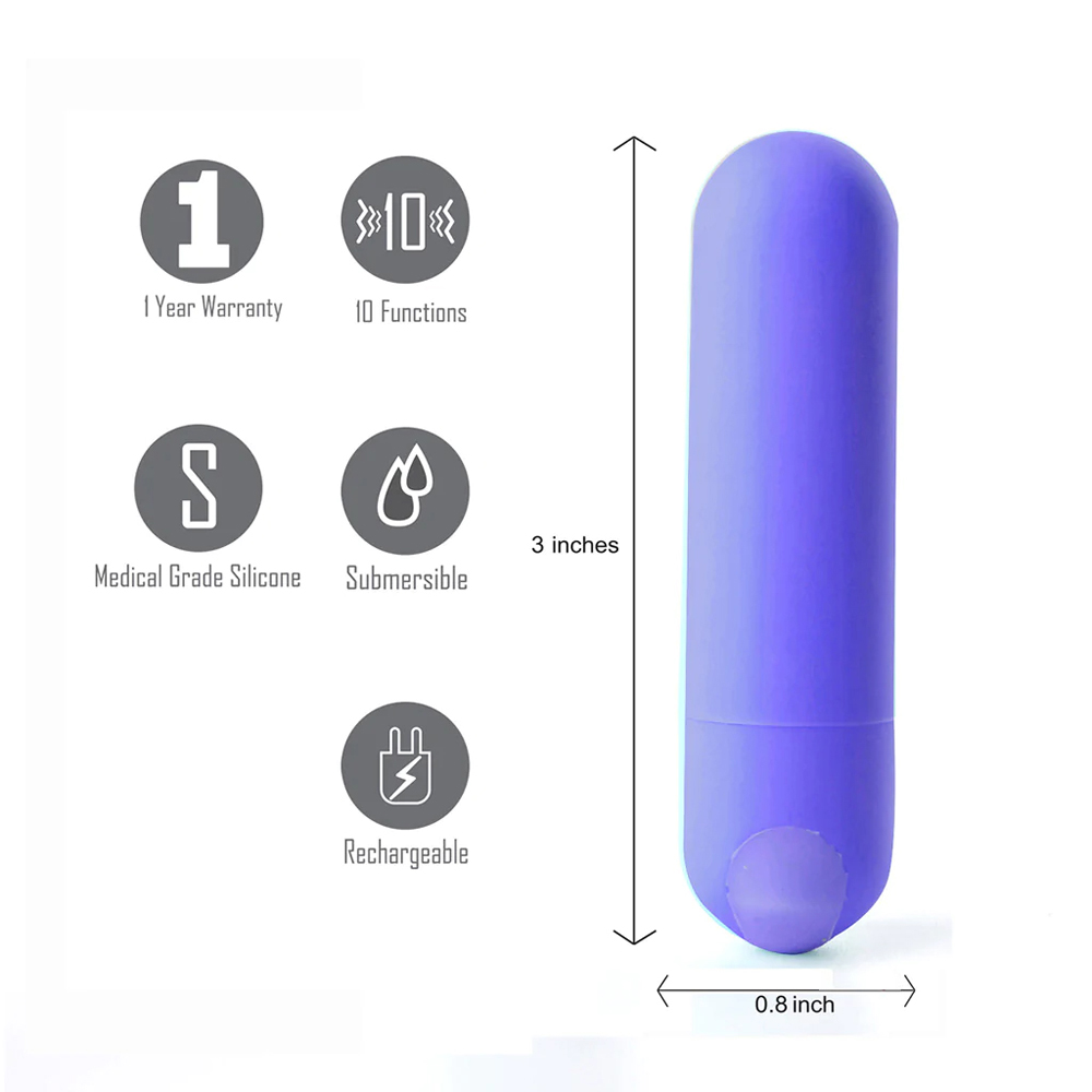 Maia Jessi USB Rechargeable Super Charged Mini Bullet PURPLE