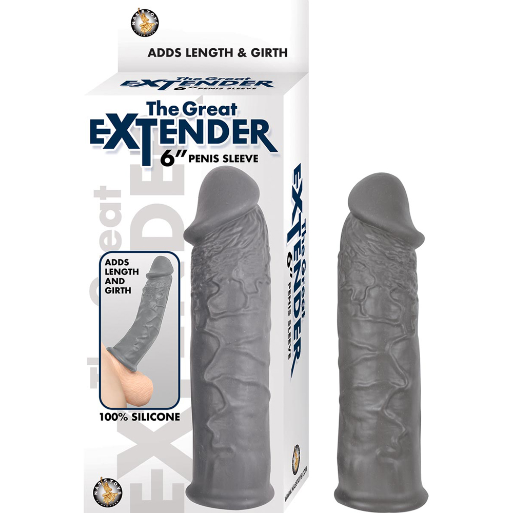 The Great Extender 6" Penis Sleeve Grey