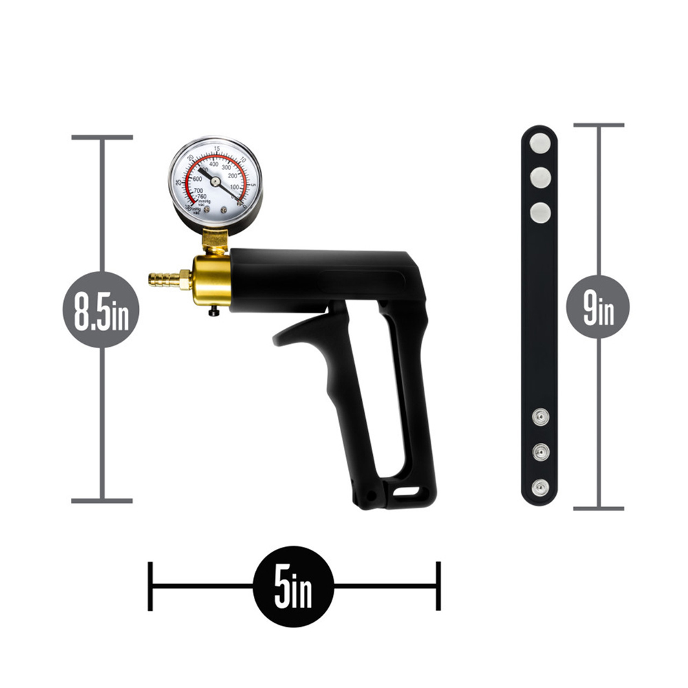 Performance Gauge Pump Trigger With Silicone Tubing And Silicone Cock Strap Black