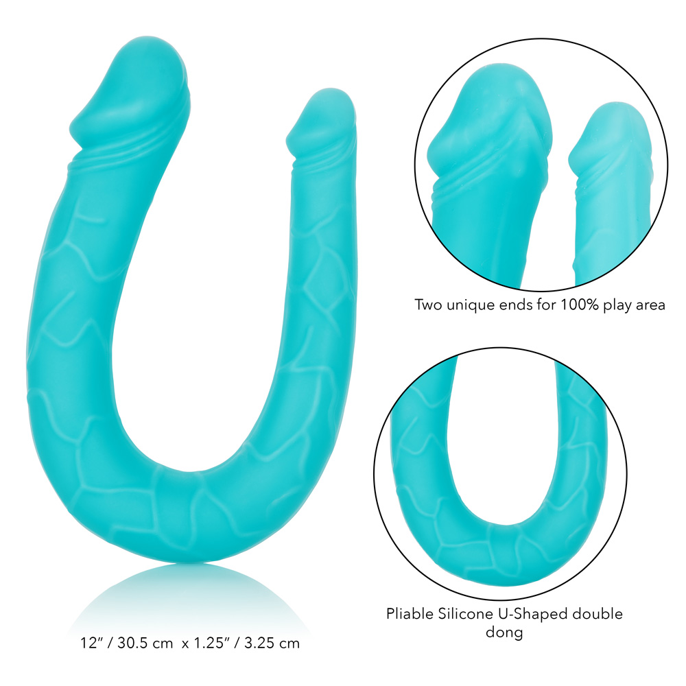 Silicone Double Dong Ac/Dc Dong Teal