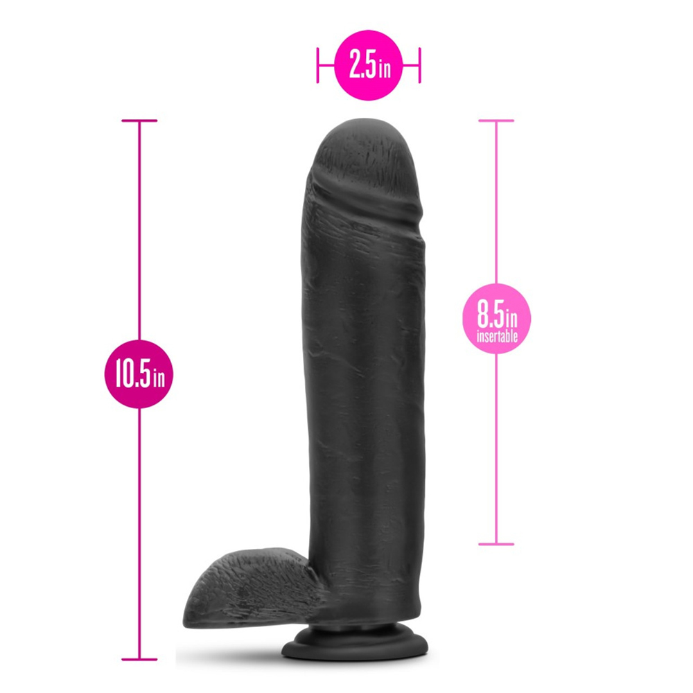Au Natual Bold Huge 10.5" Dildo Black