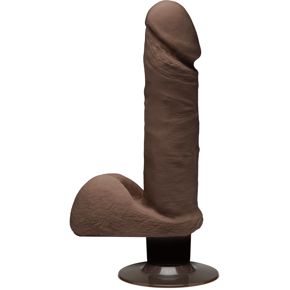 The D Perfect D Vibrating 7" With Balls Ultraskyn Chocolate