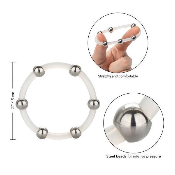 Steel Beaded Silicone Ring X-Large