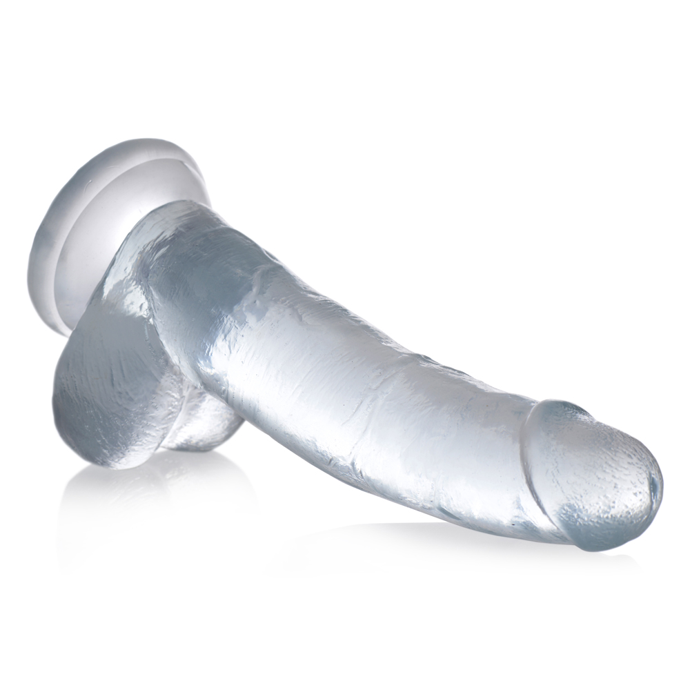 Jock C-Thru 9" Clear Tpe Dildo With Balls