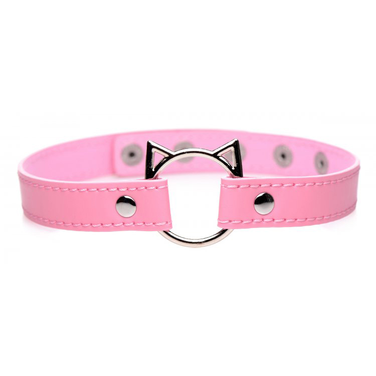 Master Series Kinky Kitty Ring Slim Choker Pink