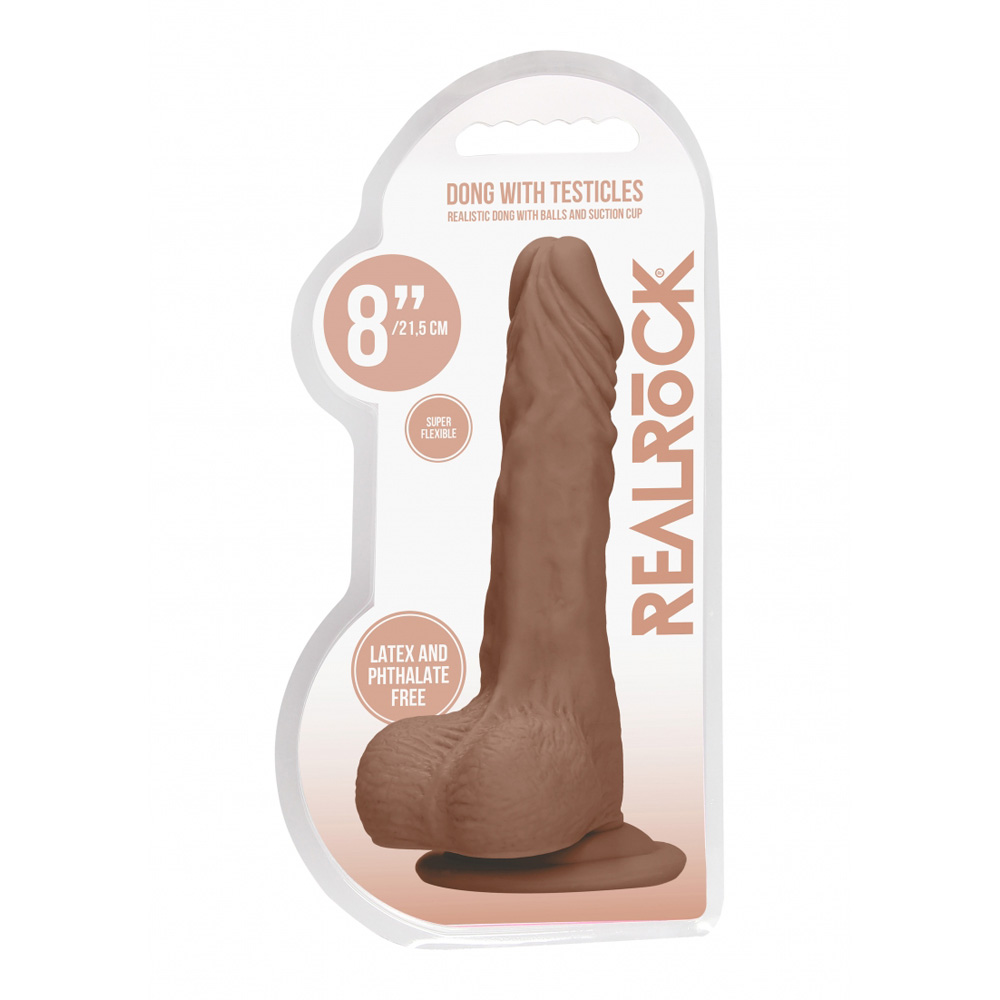 Realrock Dong With Testicles 8" Tan
