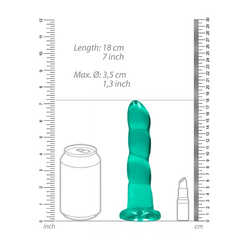 Non Realistic Dildo With Suction Cup 7" Turquoise
