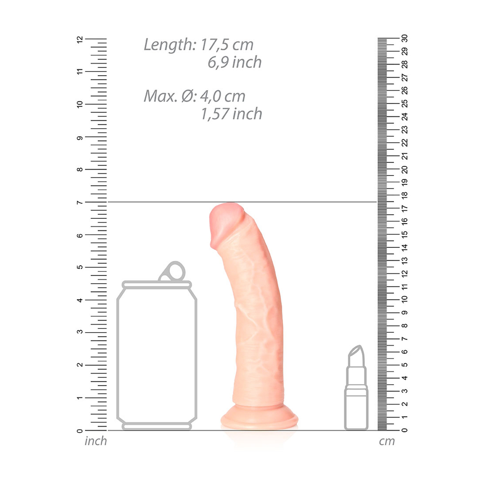 Curved Realistic Dildo Without Balls With Suction Cup 6'' Flesh