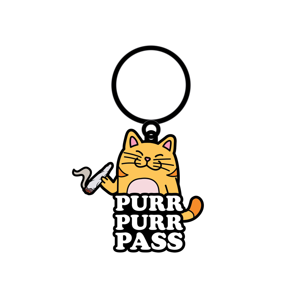 Purr Purr Pass Key Chain