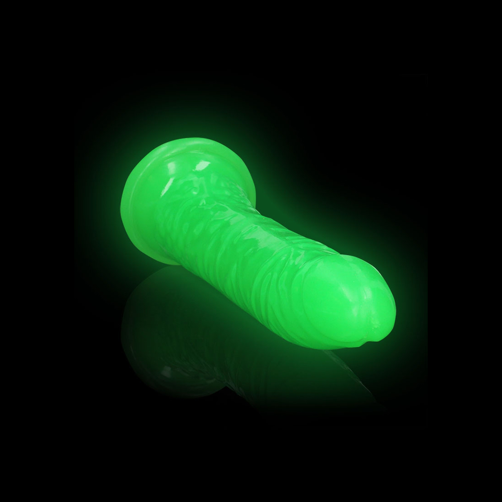 Realrock Glow In The Dark Slim Dildo 10'' Neon Green