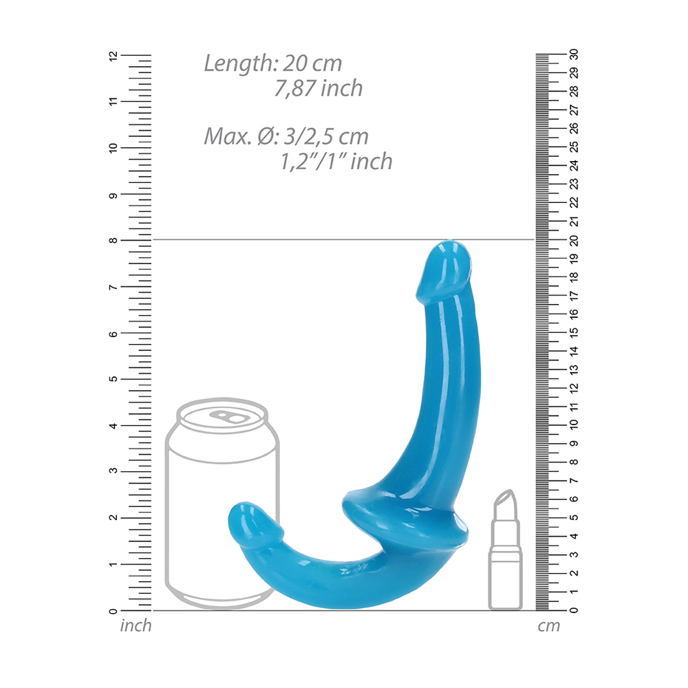 Realrock Glow In The Dark Strapless Strap-On 6'' Neon Blue