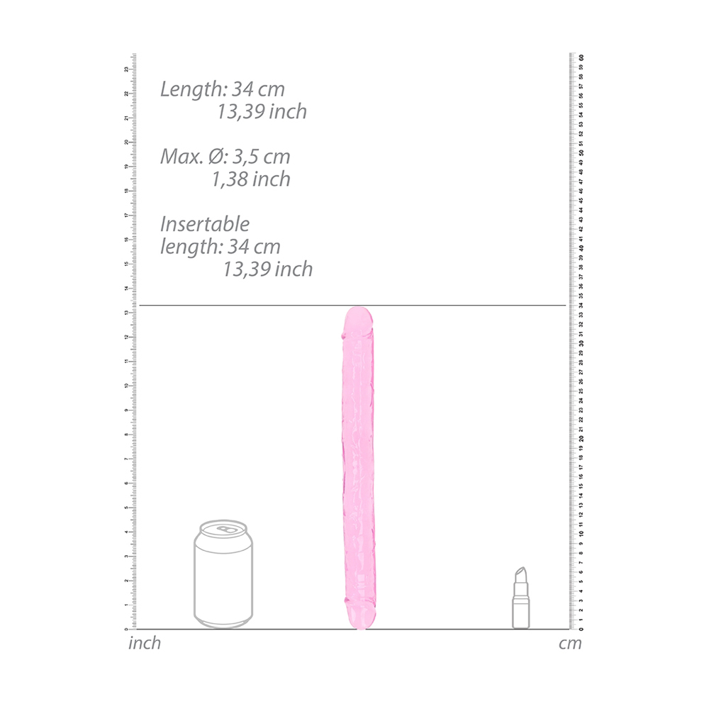 Realrock Crystal Clear Double Dong 13'' Pink