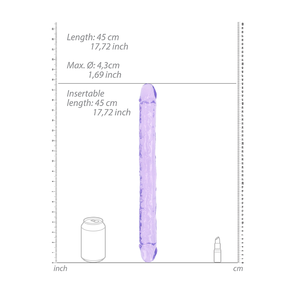 Realrock Crystal Clear Double Dong 18'' Purple