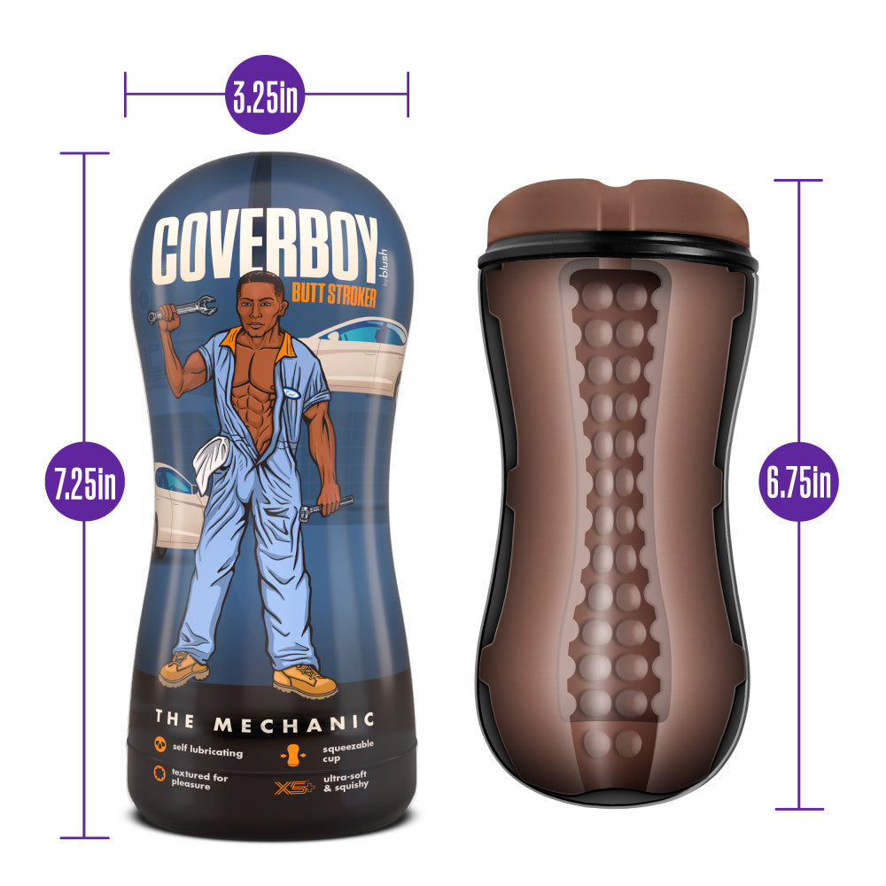 Coverboy The Mechanic Self Lubricating Stroker Brown