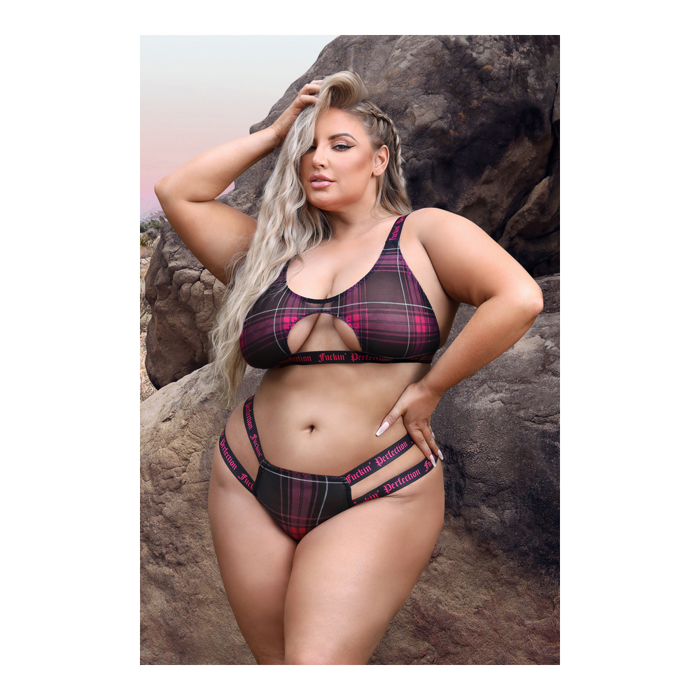 Fuckin' Perfection Cutout Bralette & Panty Queen Size